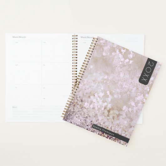 Mousserende roos glitter jaar planner (Display)