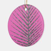 Mousserende roze glitter keramisch ornament (Links)