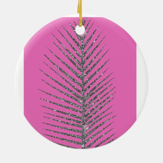 Mousserende roze glitter keramisch ornament (Achterkant)