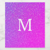 Mousserende Roze Glitter Ombre Monogram Initiaal S Wijn Etiket (Enkel label)