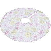 Mousserende roze neusvlokken geborsteld polyesters kerstboom rok (Gekanteld)