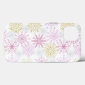 Mousserende roze snowflakes Case-Mate iPhone case (Achterkant (horizontaal))