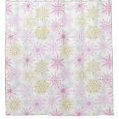 Mousserende roze snowflakes douchegordijn (Voorkant)