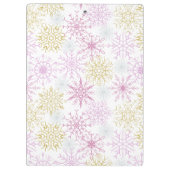 Mousserende roze snowflakes klembord (Achterkant)