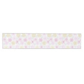 Mousserende roze snowflakes medium tafelloper (Horizontaal)