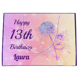 Mousserende roze ventiel 13e verjaardag groot cadeauzakje