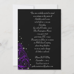 Mousserende Rozen Moderne Gothic bruiloft Kaart