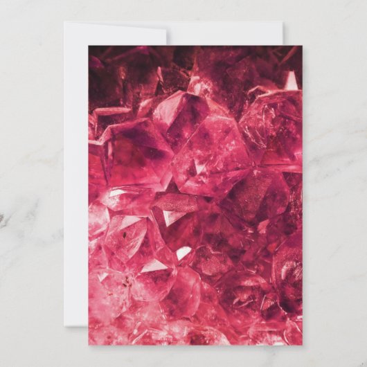 Mousserende Ruby Red Edelsteen bruiloft uitnodigin Kaart (Achterkant)