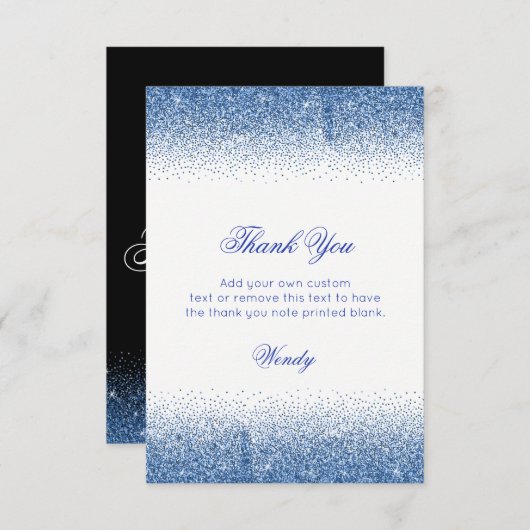 Mousserende saffierhals, dank je kaarten (Voorkant / Achterkant)