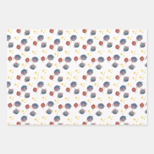 Mousserende schattige melkvogels inpakpapier vel (Voorkant 2)