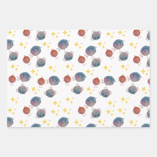 Mousserende schattige melkvogels inpakpapier vel (Voorkant)