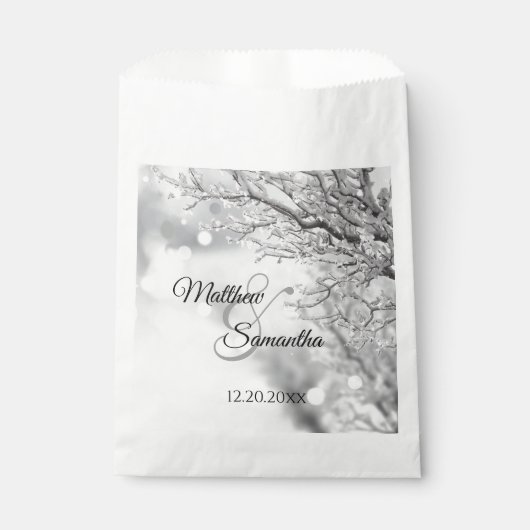 Mousserende sneeuw en ijs | Winterbruiloft Bedankzakje (Voorkant)