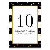 Mousserende strepen | Elegante Trouwtafel Kaart (Achterkant)