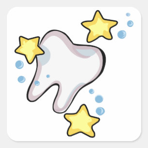 mousserende tand vierkante sticker