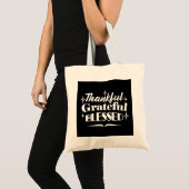 Mousserende Thanksgiving Quote Holiday Design Tote Bag (Voorkant (product))