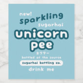 Mousserende Unicorn Pee Wijn Etiket (Enkel label)