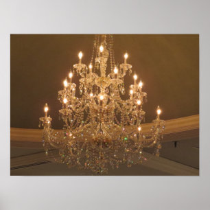 Mousserende Vintage Crystal Chandelier Poster