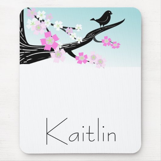  mousserende vogelkersen bloesems muismat (Voorkant)