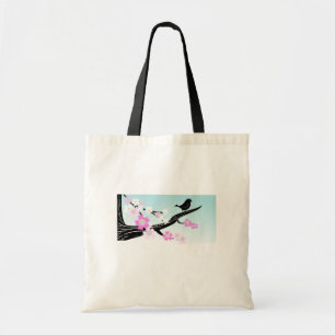 mousserende vogelkersen bloesems tote bag