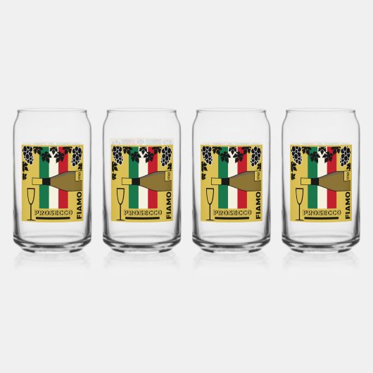 Mousserende wijn blikvorm glas (Achterkant)