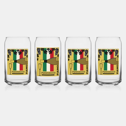 Mousserende wijn blikvorm glas (Voorkant)