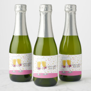 Mousserende Wijn Brunch en Bubbels juicht verjaard Sparkling Wijnetiket