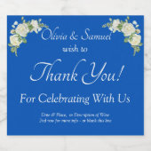 Mousserende wijn fles etiketten, kobalt blauw & wi sparkling wijnetiket (Enkel label)