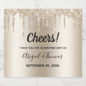 Mousserende wijn Glitter Drip Trendy Glam Sparkling Wijnetiket (Enkel label)