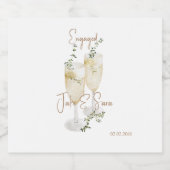 Mousserende wijnglazen verlovingsfeest gouden teks sparkling wijnetiket (Enkel label)