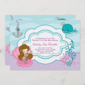 Mousserende Zee Douche Uitnodigen Kaart (Voorkant / Achterkant)