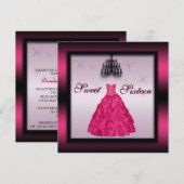 Mousserende zoete sixteen Invite Kaart (Voorkant / Achterkant)