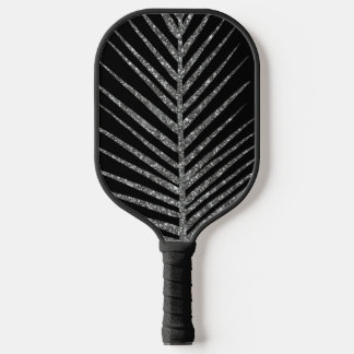 Mousserende zwarte glitter pickleball paddle