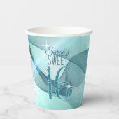 Mousserende Zwemmen zoet Zestien Blauwgroen ID652 Papieren Bekers (Voorkant)