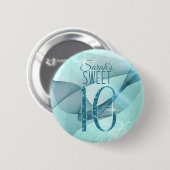 Mousserende Zwemmen zoet Zestien Blauwgroen ID652 Ronde Button 5,7 Cm (Voorkant /achterkant)