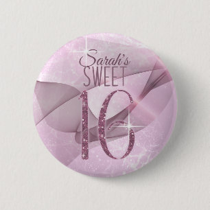 Mousserende Zwemmen zoet Zestien orchidee Roze ID6 Ronde Button 5,7 Cm