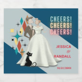 Mousseux Étiquettes de mariage rétro pour bouteilles de vin (Étiquettes simples)