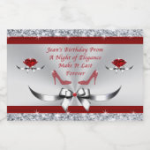 Mousseux Mini Étiquettes de bouteilles de vin pour Jean 64e (Étiquettes simples)