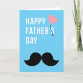 Moustache Amour pour papa : carte pliée Fête des p (Devant)