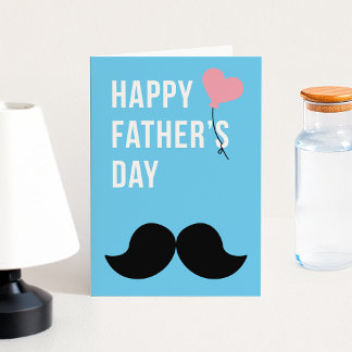 Moustache Amour pour papa : carte pliée Fête des p
