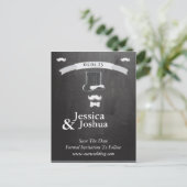 Moustache Chalk Avec Banner Carte Postale (Debout devant)