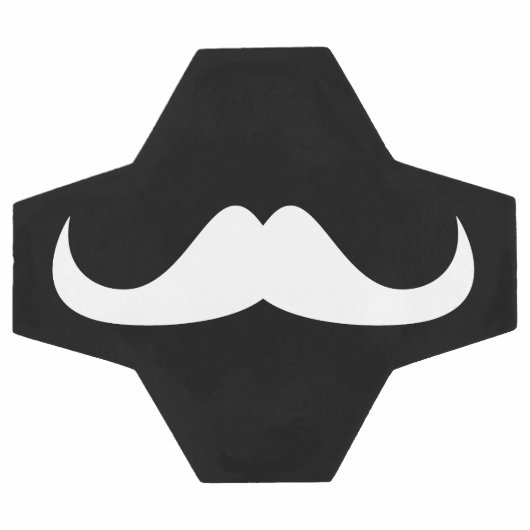 Moustache cool blanc Handlebar sur noir (Plat)