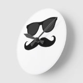 Moustache et horloge murale noires de lunettes de (Angle)