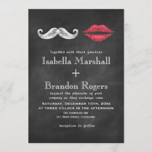 Moustache et lèvres Faire-part de mariage