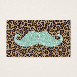 Moustache et poster de animal verts turquoises