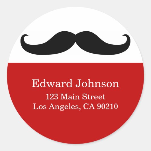 Moustache Étiquette de adresse (Devant)