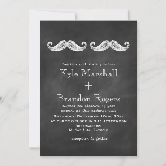 Moustache Faire-part de mariage (Devant)