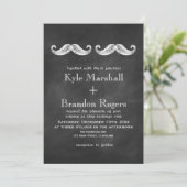 Moustache Faire-part de mariage (Debout devant)