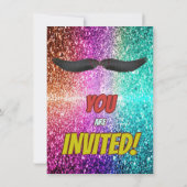 Moustache Invitation de la fête de la Cheveux faci (Dos)