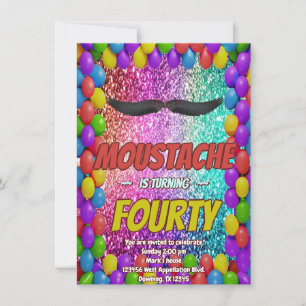 Moustache Invitation de la fête de la Cheveux faci
