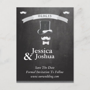 Moustache krijt met banner Briefkaart